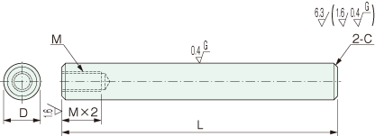 YSBA linear shaft one end tapped