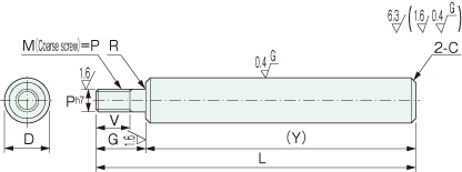 YSCA linear shaft one end threaded