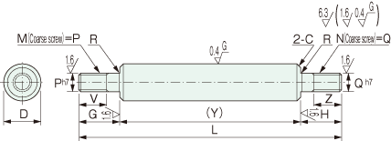 YSCC linear shaft both ends threaded