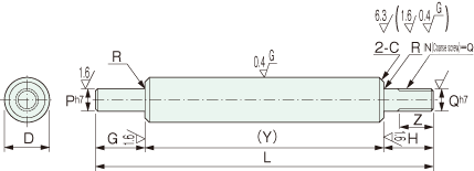 YSDC linear shaft one end stepped, one end threaded