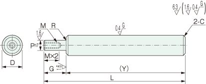 YSEA linear shaft one end stepped and tapped