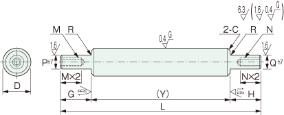 YSEE linear shaft both ends stepped and tapped