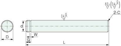 YSFA linear shaft retaining ring groove on one end