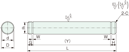 YSFF linear shaft retaining ring groove on both ends