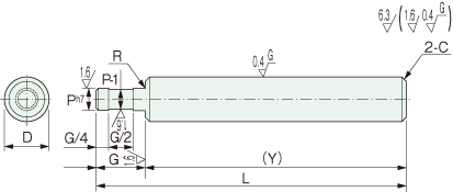 YSGA linear shaft one end stepped and grooved