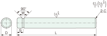 YSJA linear shaft one end V grooved