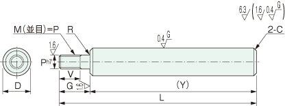 YSCA リニアシャフト 片側おねじ