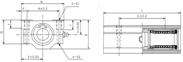 YU-LUU Gối đỡ bạc đạn dài