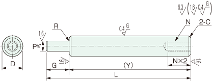 Trục 1 đầu có bậc 1 đầu ren trong YSSDB