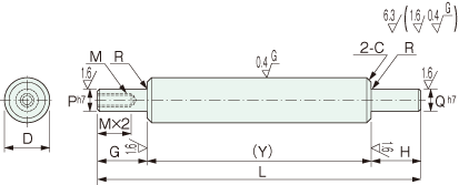 Trục 1 đầu có bậc ren trong 1 đầu có bậc YSSED