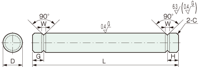 Trục 2 đầu rãnh chữ V YSSJA